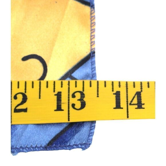 13.5"x60" Picasso BLUE MULTICOLOR POLYESTER HANDROLLED SCARF SHAWL WRAP (B46 - Picture 7 of 8